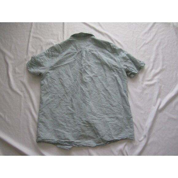 Men's Chaps Linen Blend Button Short Sleeve Shirt Sz L (MT612) - Picture 9 of 9